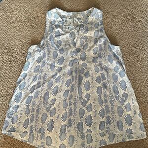 Parker Women’s Grey & Navy Blue Snakeskin V Neck Tank Top - Size M